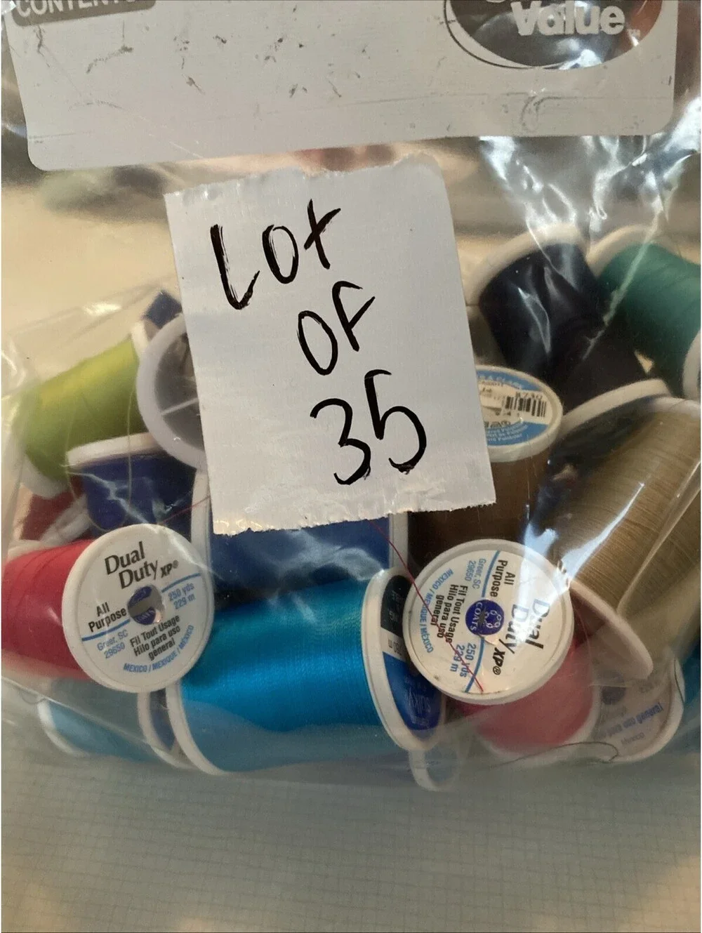 Mix Of Sewing Thread Heavy Duty And All Purpose Lot of 35 Assorted Color Spools